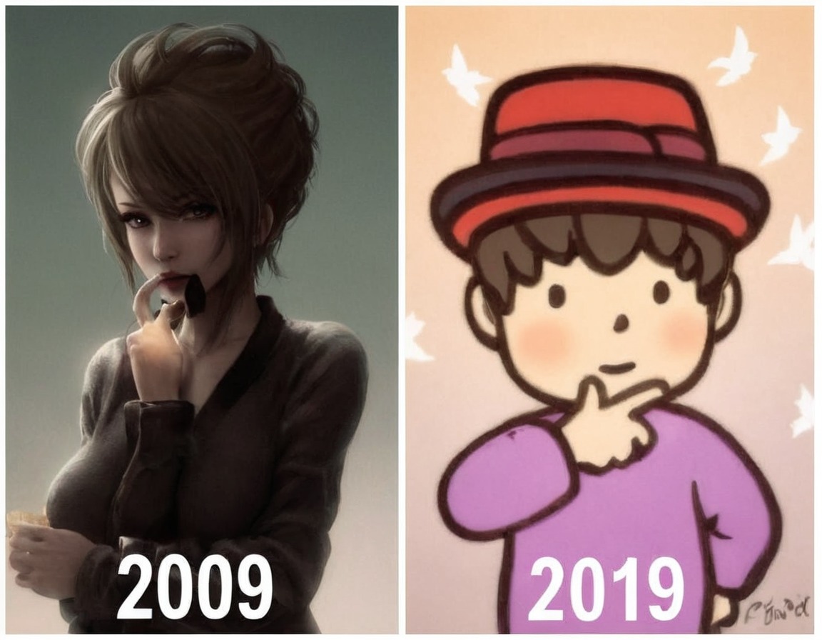 challenge, ryspirit, ryspiritart, 2009vs2019