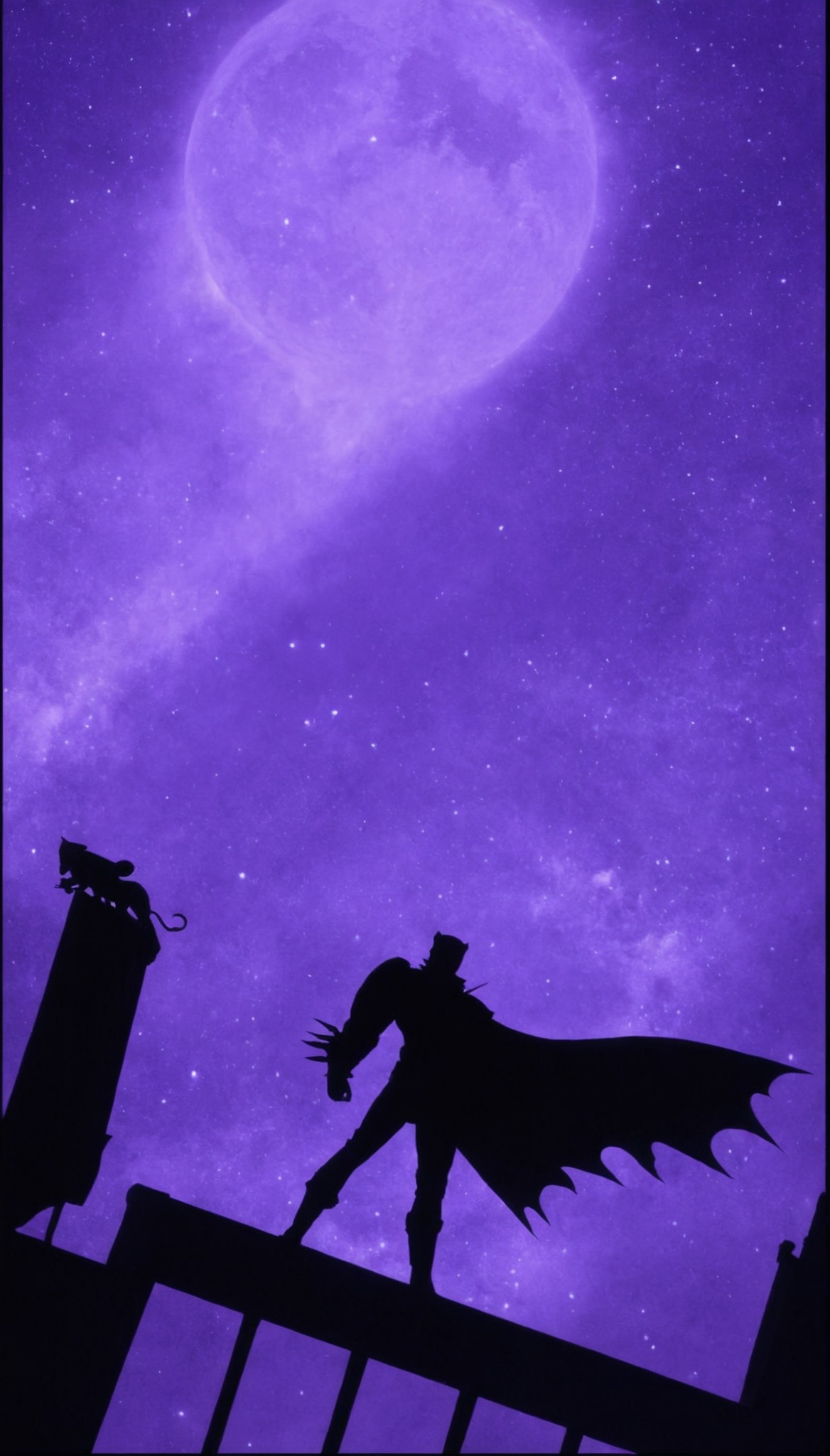 batman, animated series, art, purple, wallpaper, aesthetic