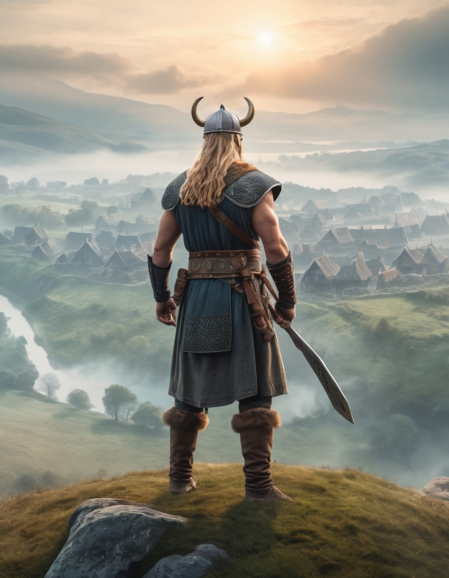 viking, warrior, misty hill, saxons, village, medieval, computer games