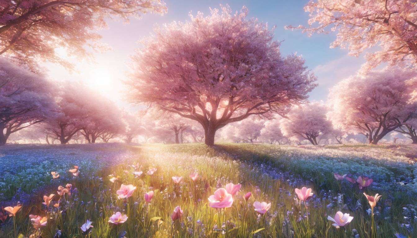 decorated, sakura, spring, tree