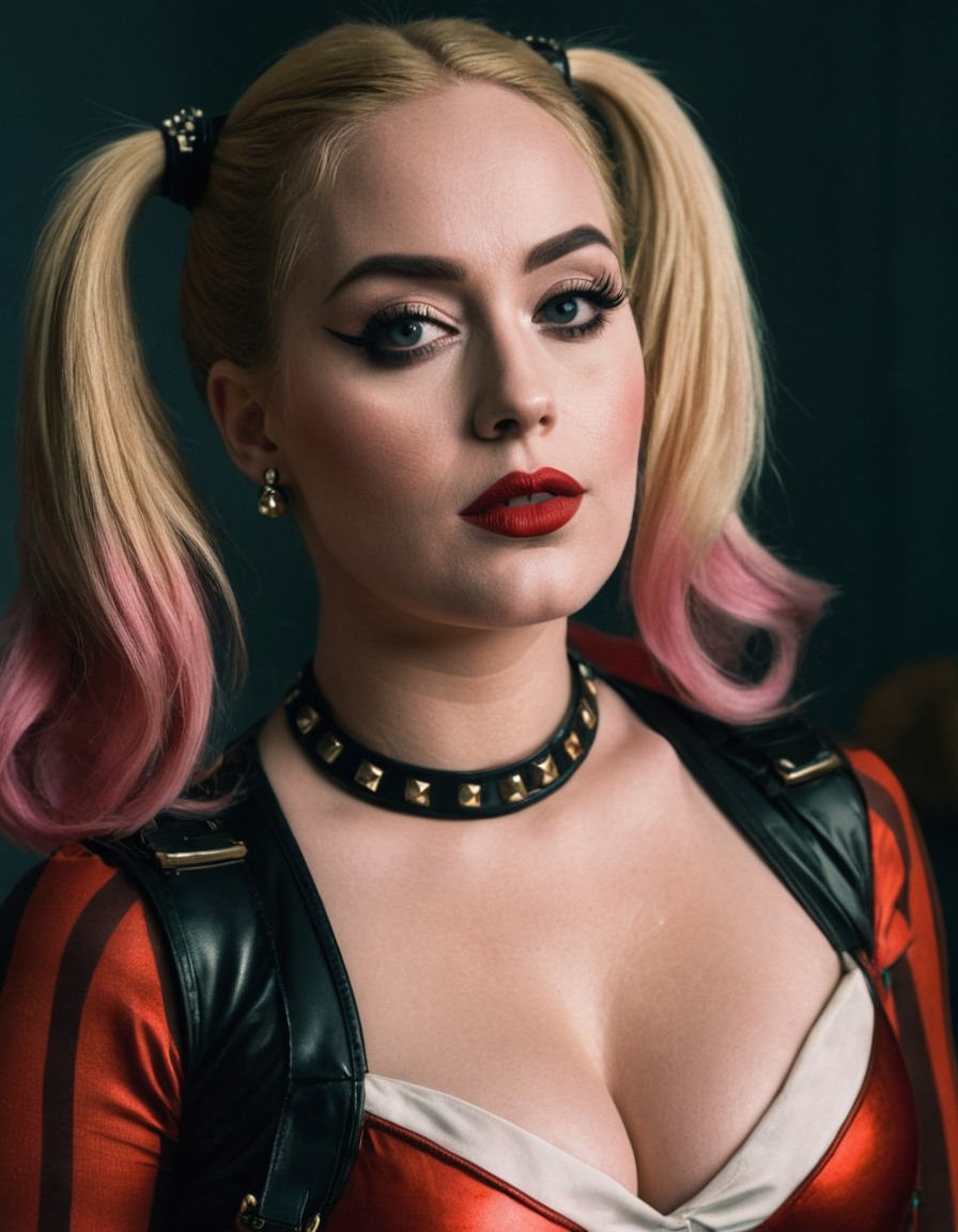 harley quinn, adele, cosplay, music, pop culture, character transformation