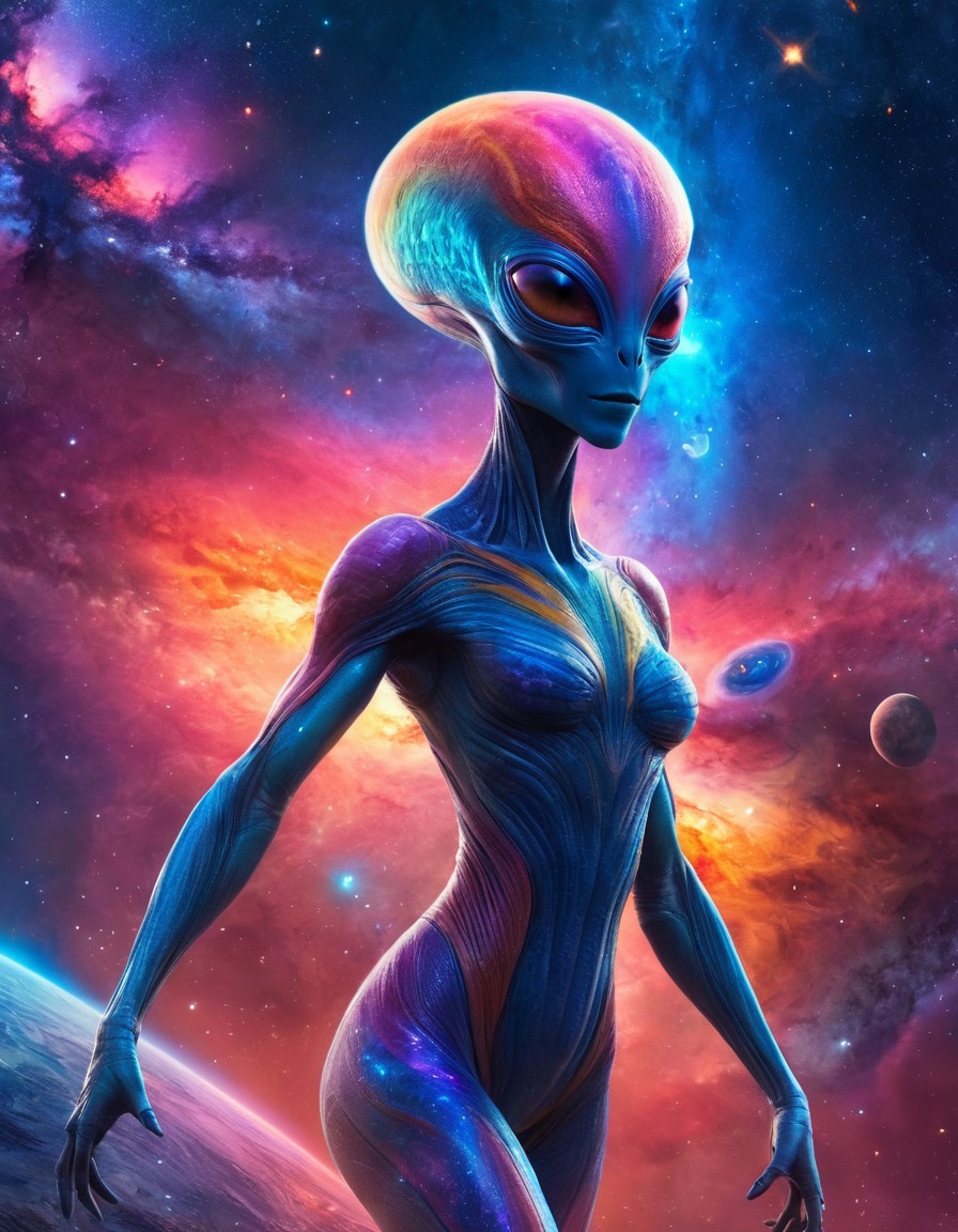 alien, creature, galaxy, nebulas, space, science fiction, extraterrestrial, aliens