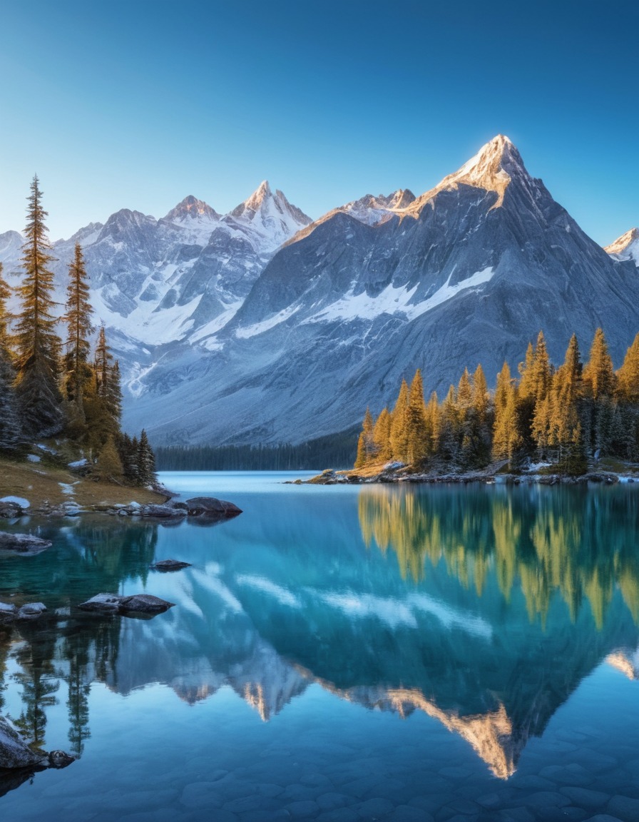 nature, landscape, lake, mountains, reflection, snow-capped peaks, serene