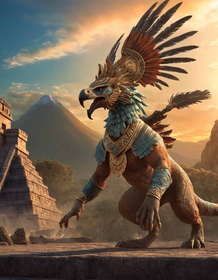 ahuizotl, aztec mythology, mythical creature, fantasy art