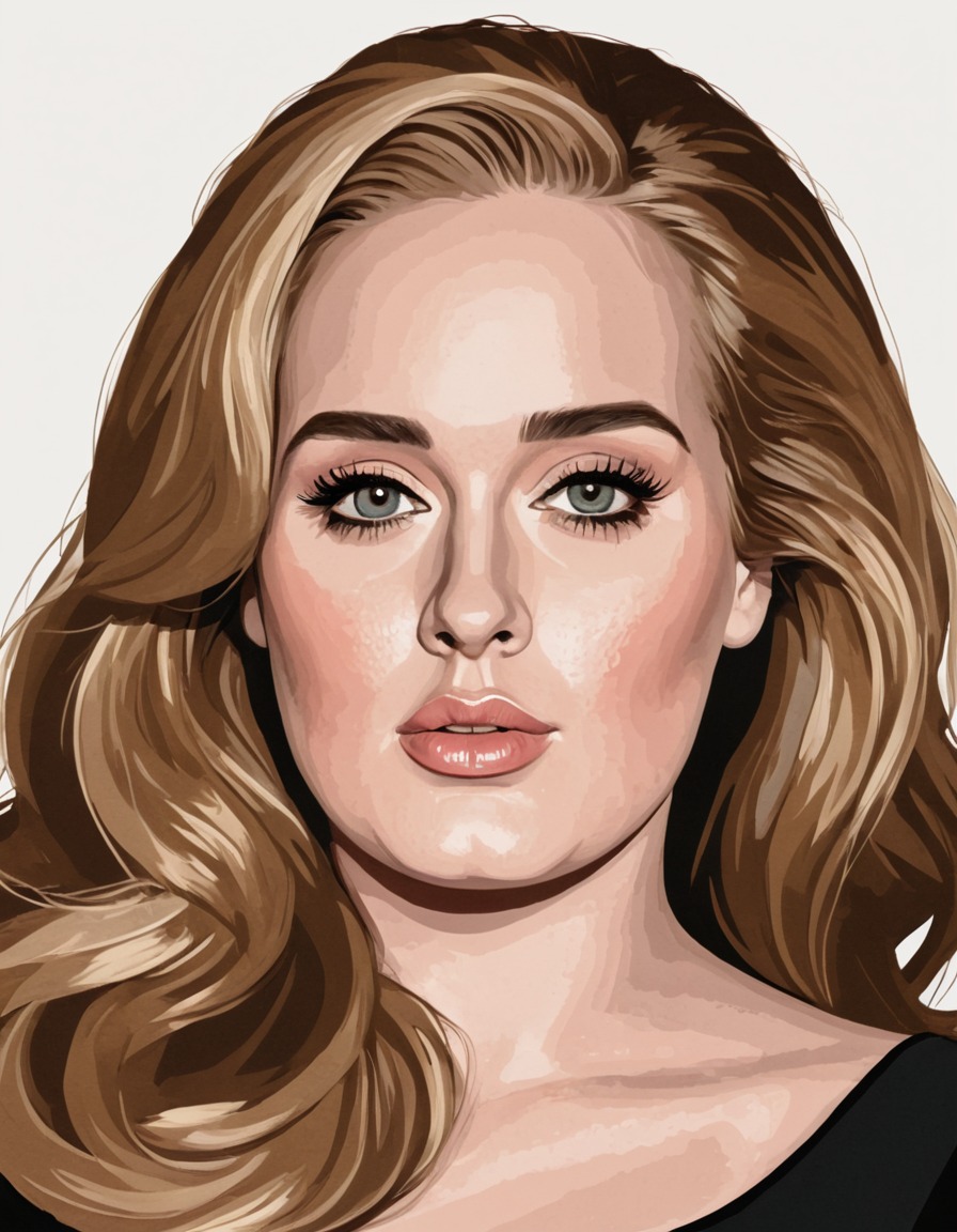 adele, portrait, painting, art, famous singer, musician, celebrity