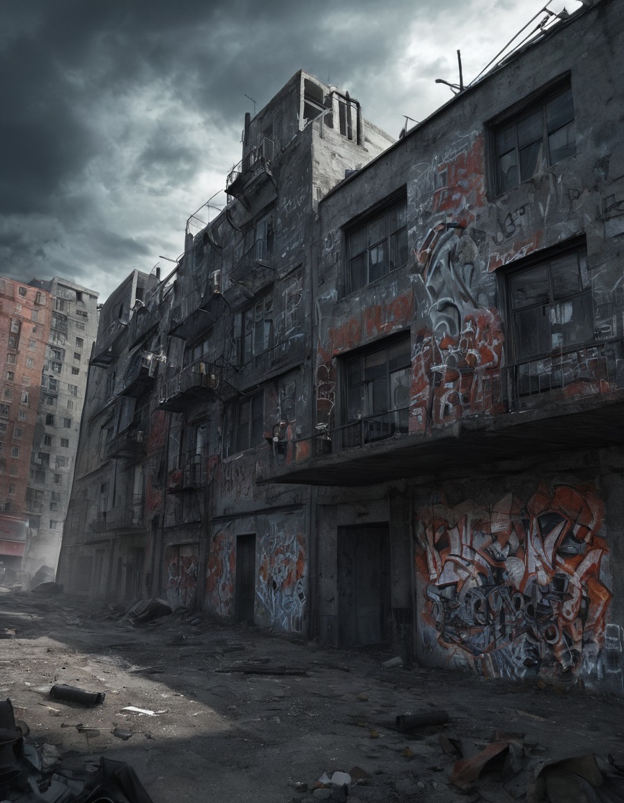 graffiti, buildings, battlegrounds, armed confrontations, war, usa