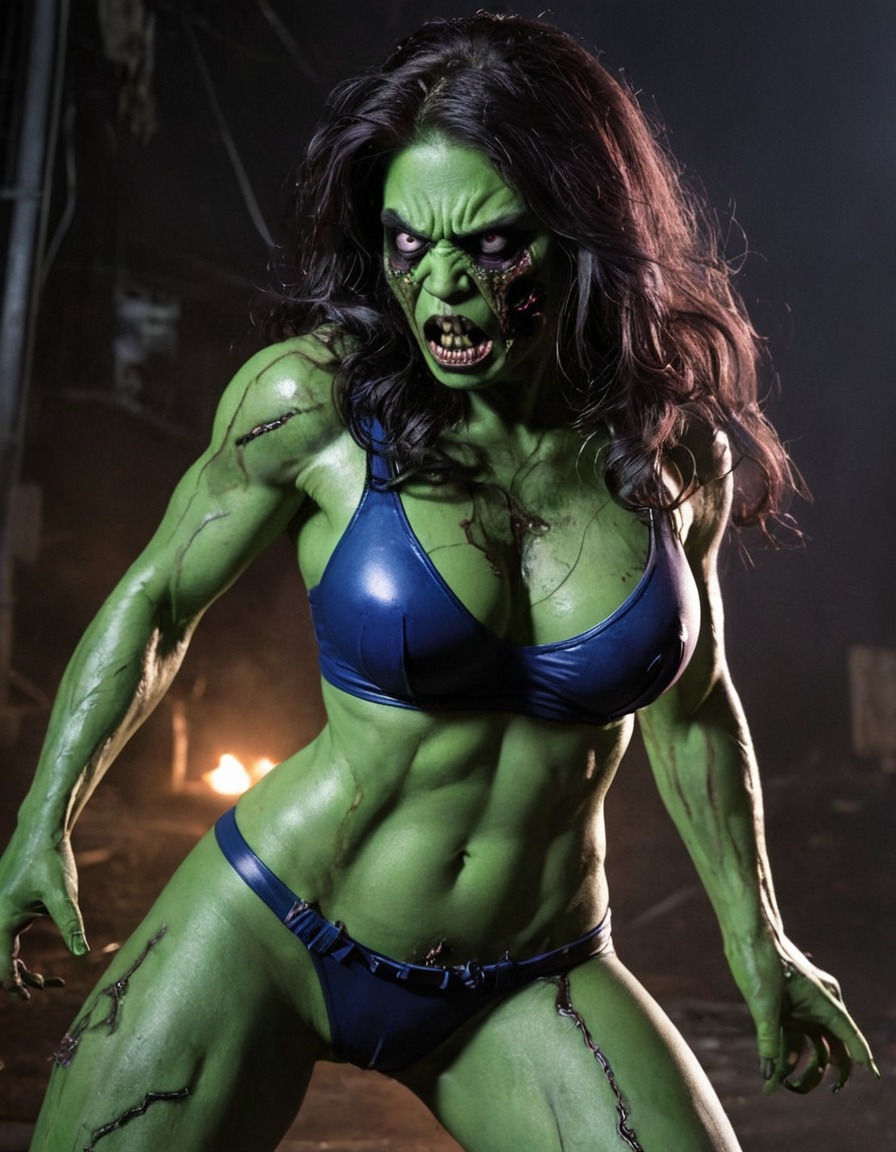 zombie, she-hulk, marvel, horror, undead