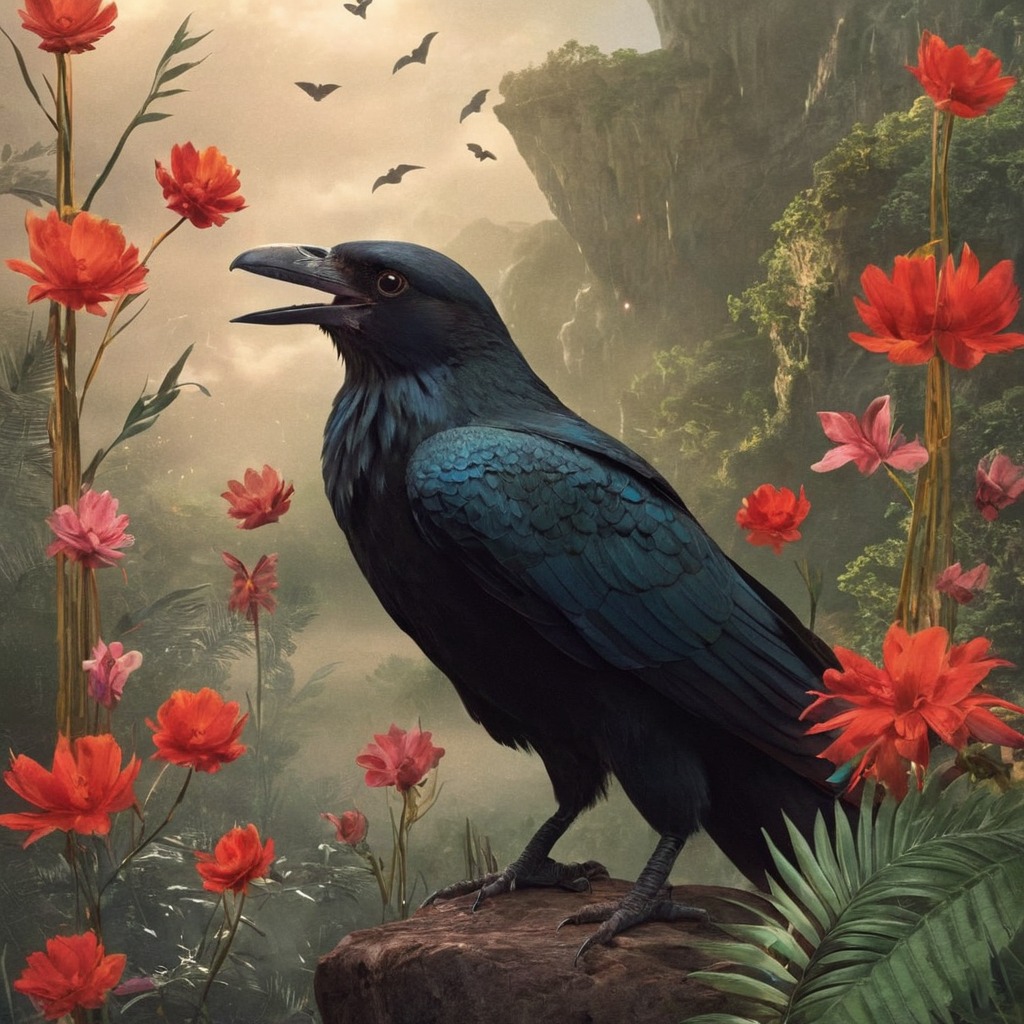 digitalpainting, animal, forest, thecrow