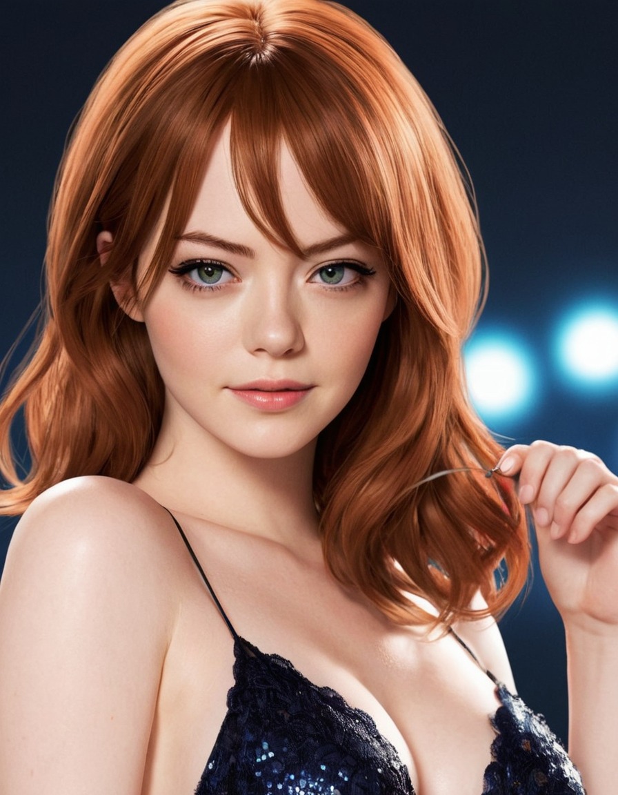 emma stone, anime, celebrity, hollywood, actress, character design