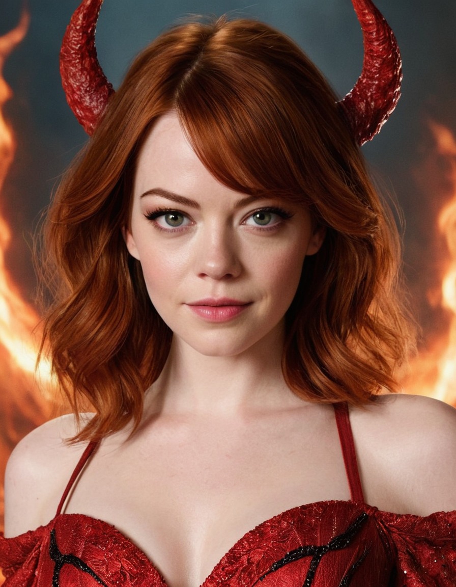 emma stone, demon, actress, hollywood, movie star