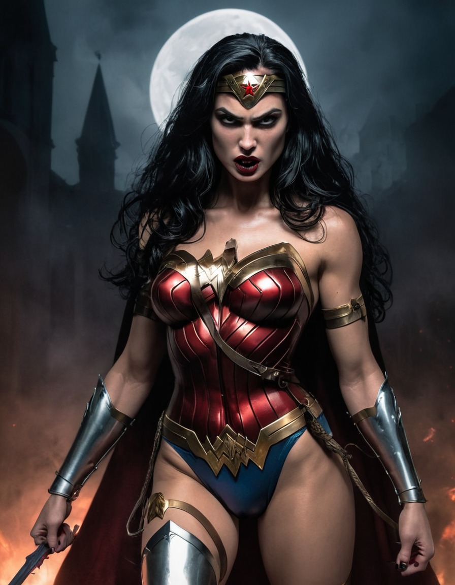 vampire, wonder woman (dc comics), dc comics, supernatural, fantasy, superhero, comic book