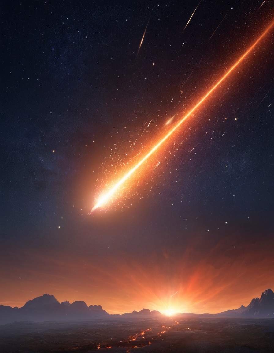 meteor shower, space, sky, fiery, celestial event, astronomy, stellar