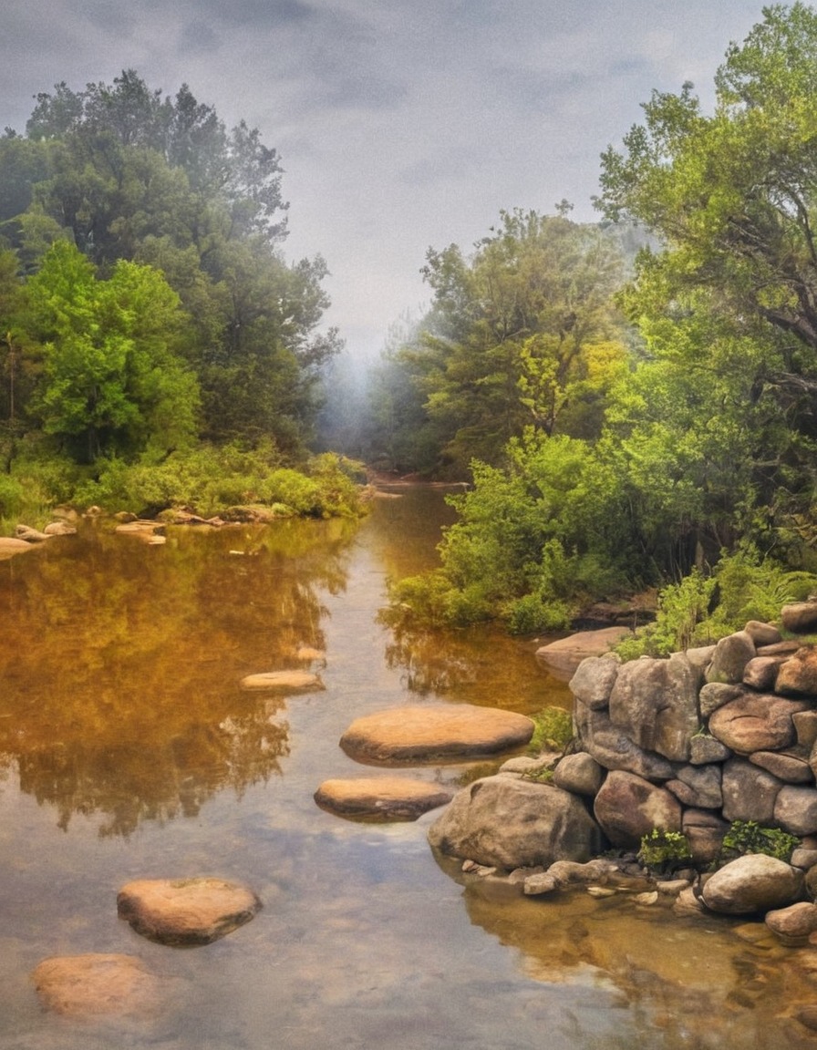 landscapepainting, oilpainting, river