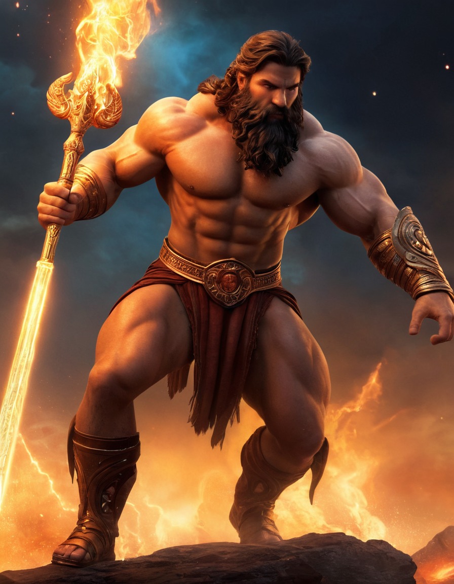 hephaestus, greek mythology, gods, forge, mythological scene, mythological epic