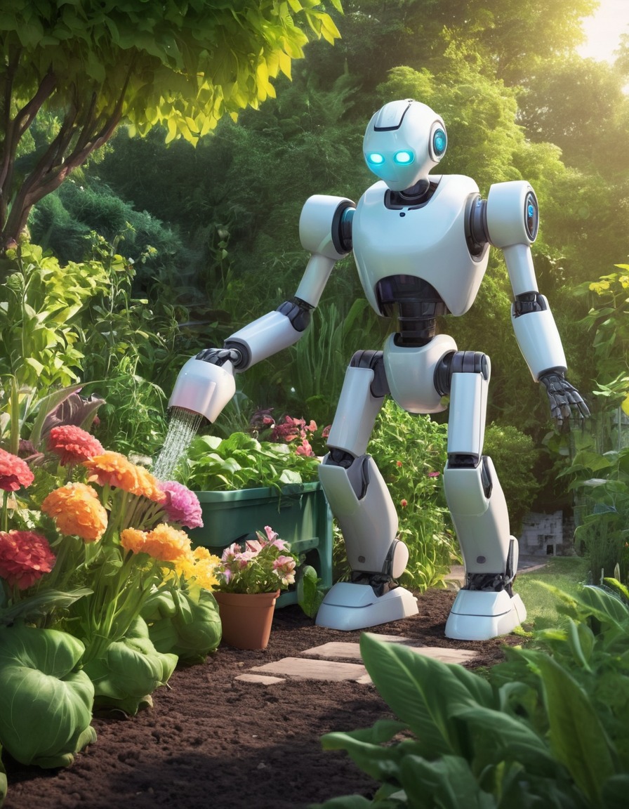 robot, gardening, agriculture, technology, futuristic, robots