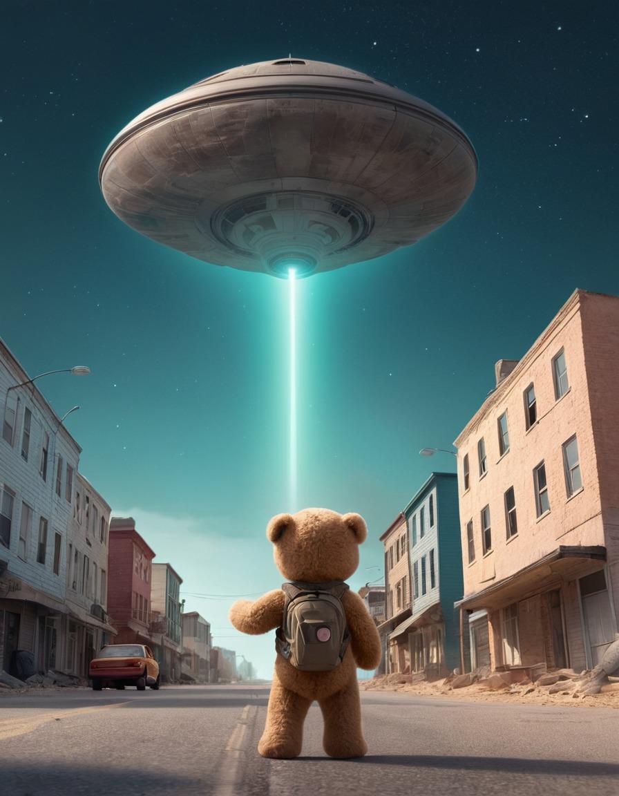 child, alien, spaceship, teddy bear, science fiction, aliens, three body problem, trisolaran