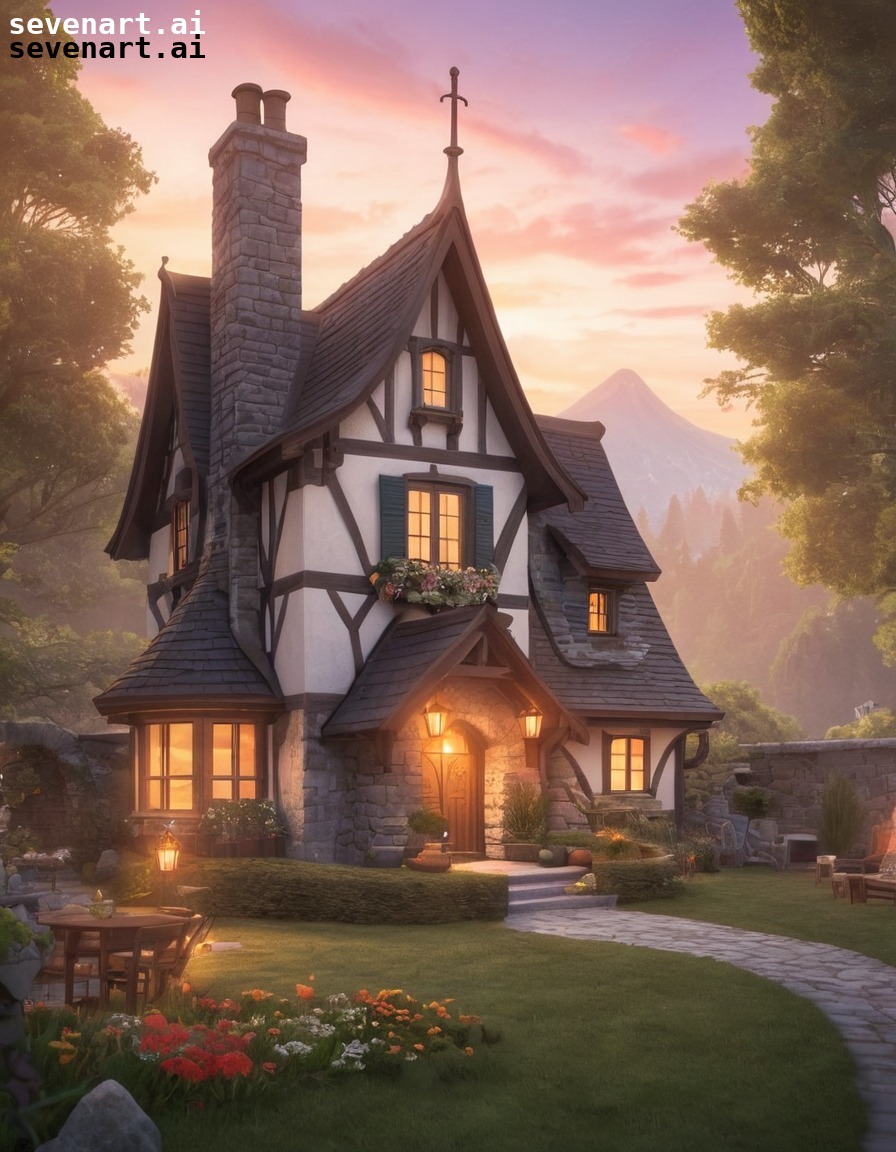 storybook, charming, fireplace, picturesque, house, home