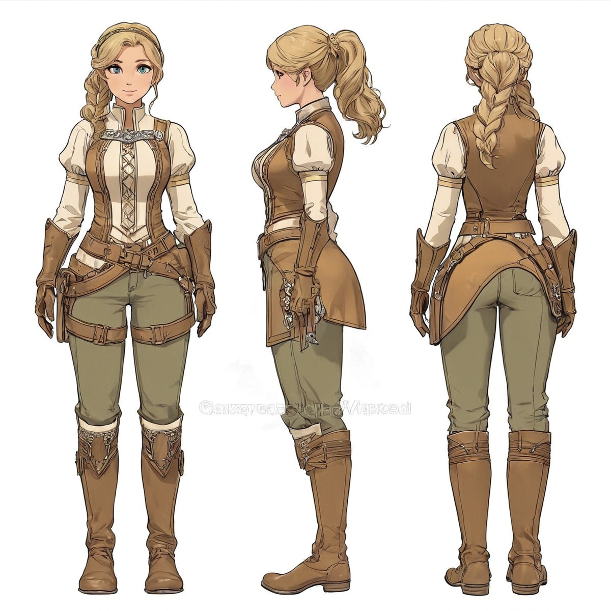 characterdesign, referencesheet, rpg, outfit, digitalart, conceptart, characterconcept, anime, adoptable, animegirl, originalcharacter, warrior, animemanga, dndcharacter, exclusive, fantasy, fantasycharacter, medievalfantasy, dungeonsanddragonscharacter, adoptableopen, aiadoptable