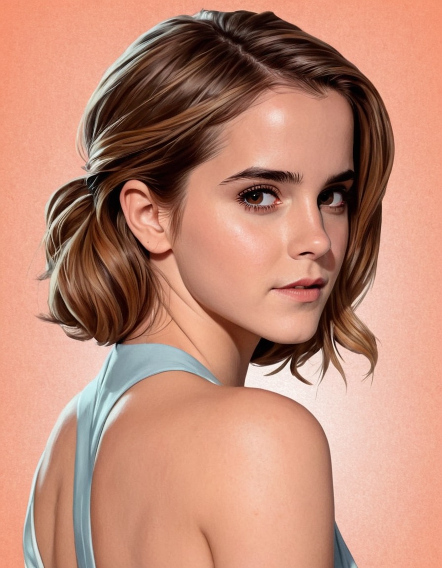 emma watson, actress, celebrity, portrait painting, art, hollywood, feminist