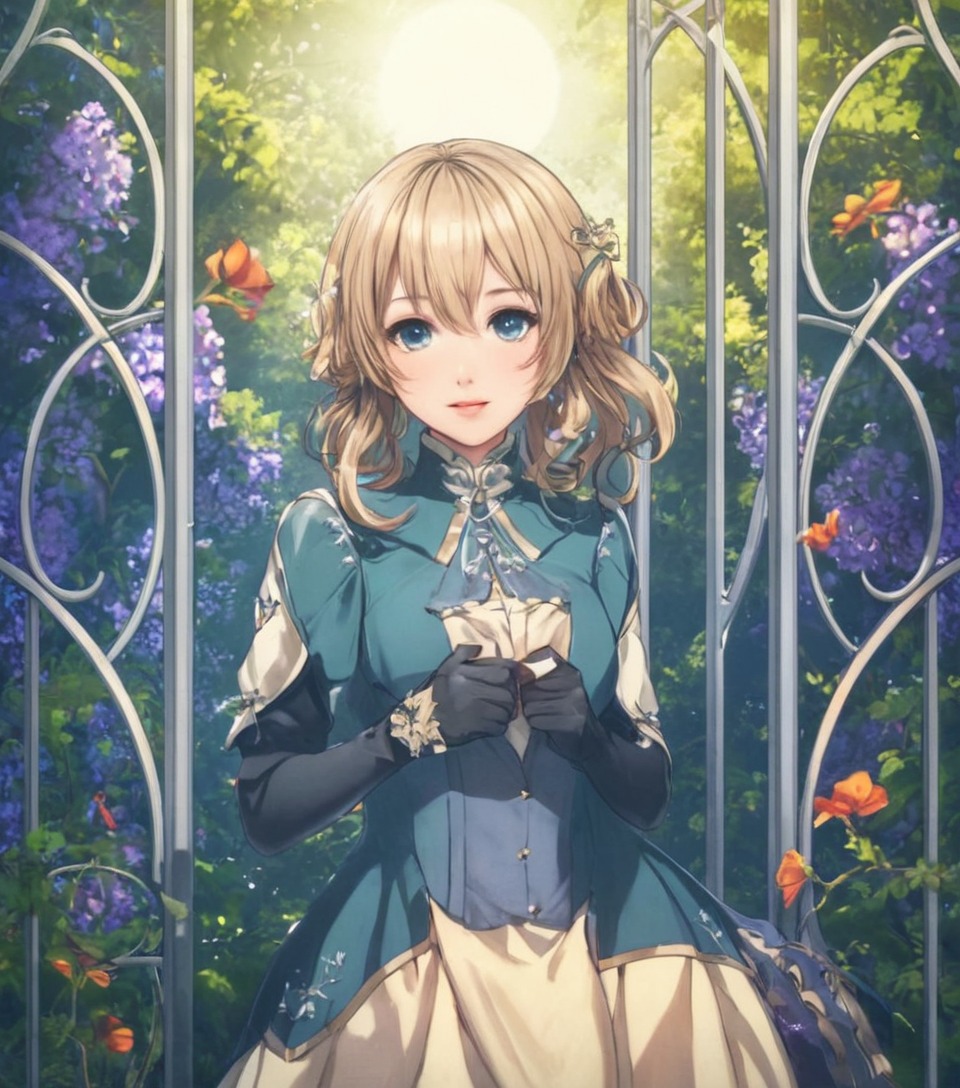 animation, anime, fanart, girl, kyoto, leaves, violet, evergarden, violetevergarden