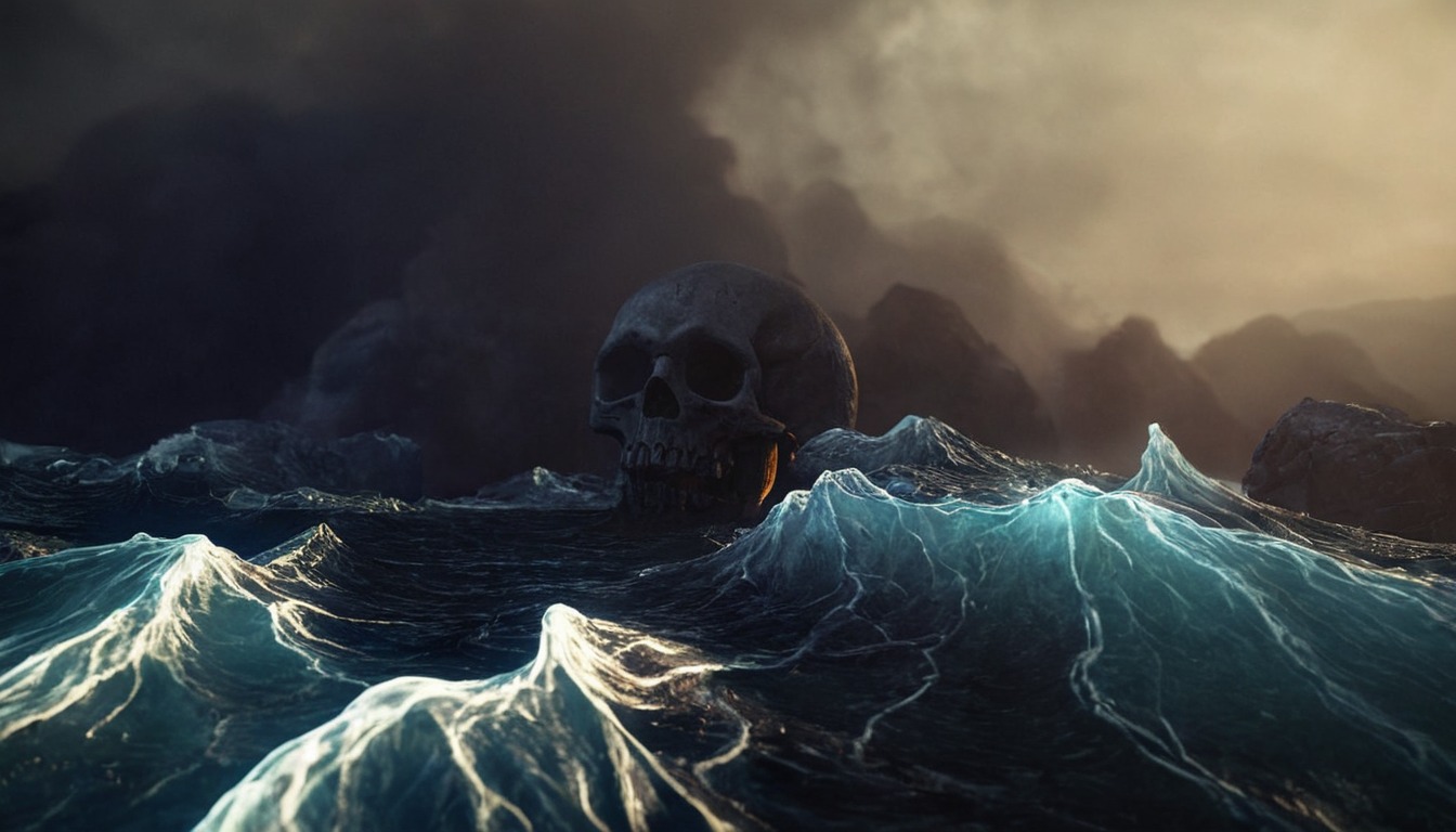 boat, blender, ocean, stormy, waves, aivazovsky