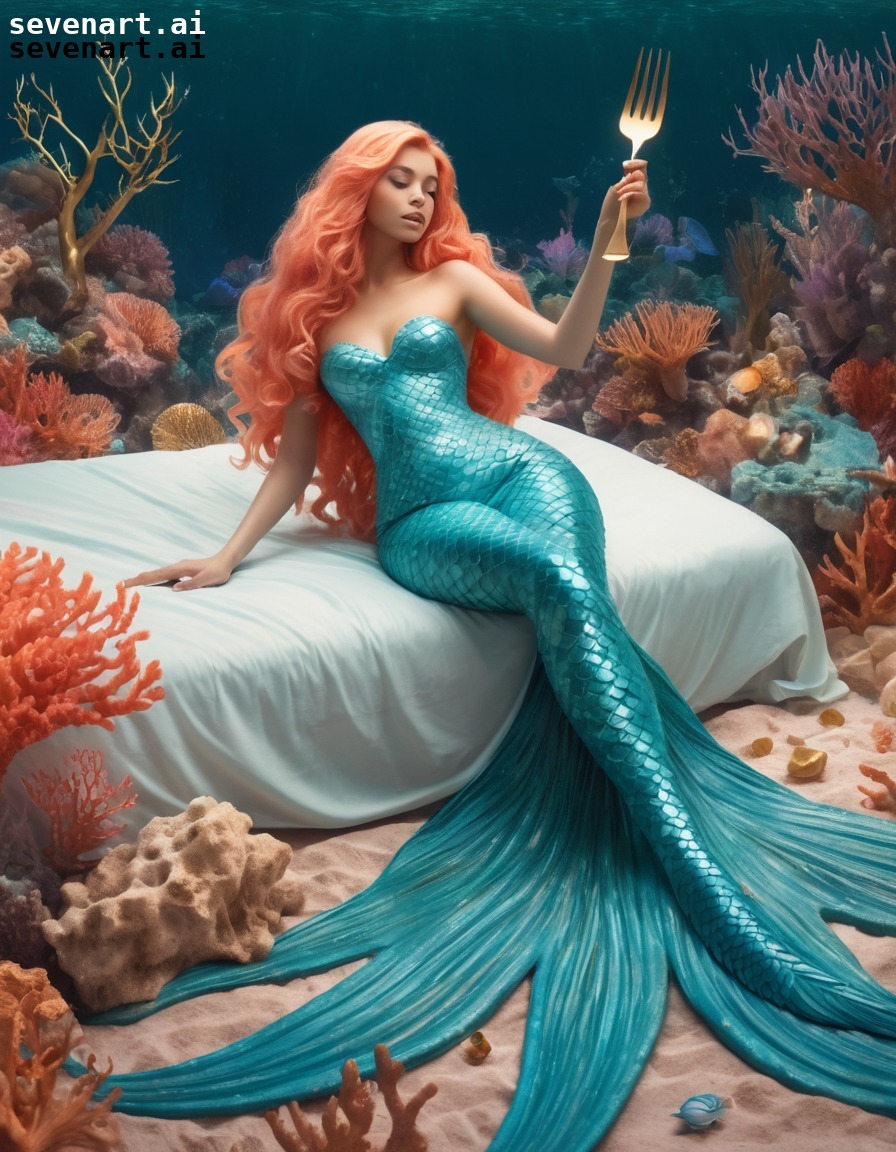 fantasy, mermaid, coral, haircare, underwater