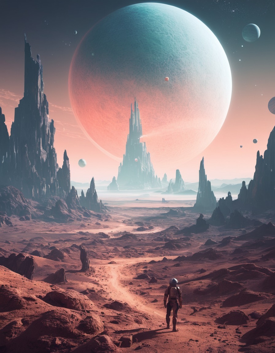 otherworldly, landscape, planets, space, fantasy, stars