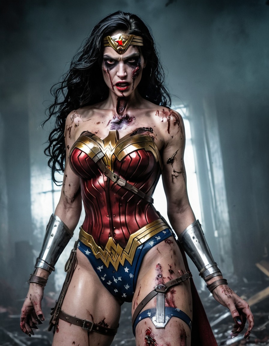 zombie, wonder woman (dc comics), comics, superhero, undead, horror