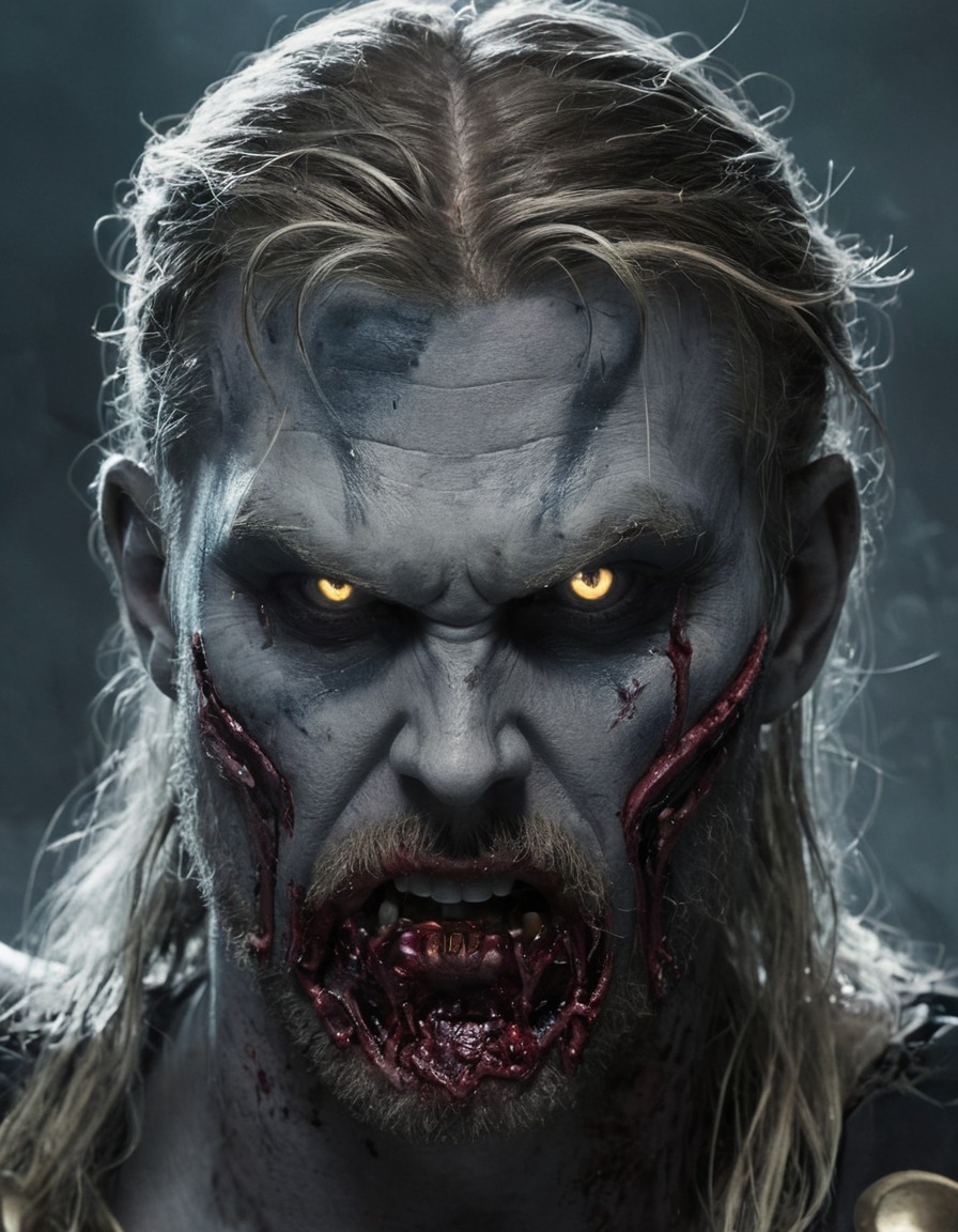 zombie, thor, reimagined, fictional character, horror, undead, marvel