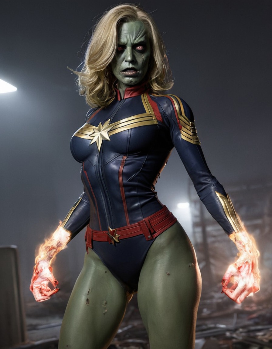 zombie, captain marvel (marvel comics), marvel comics, captain marvel, undead, superhero, horror