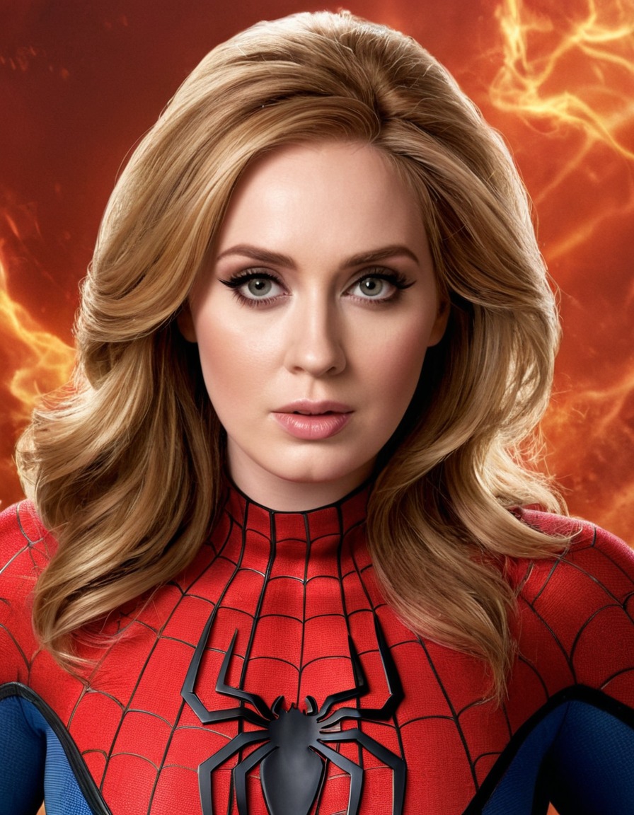 adele, spiderman, music artist, superhero, pop culture, celebrity, entertainment