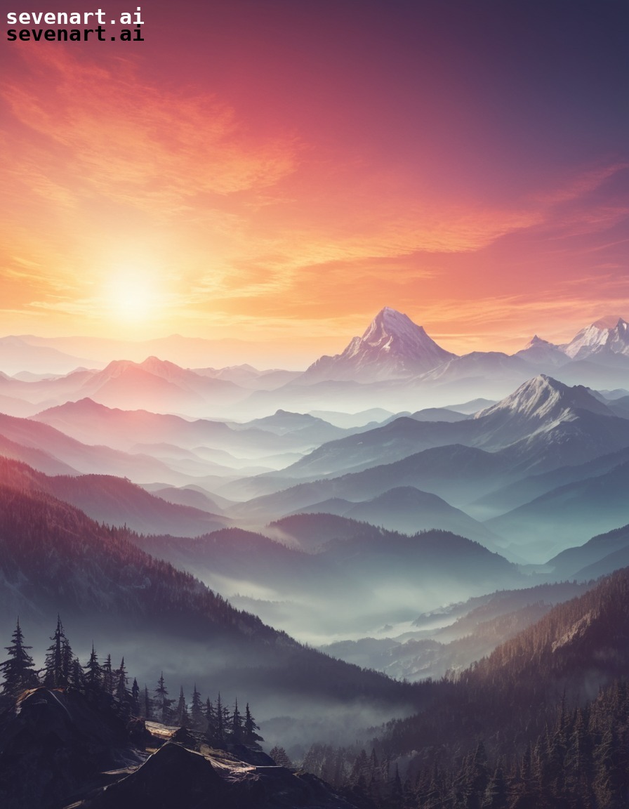 nature, sunrise, mountains, mist, beauty