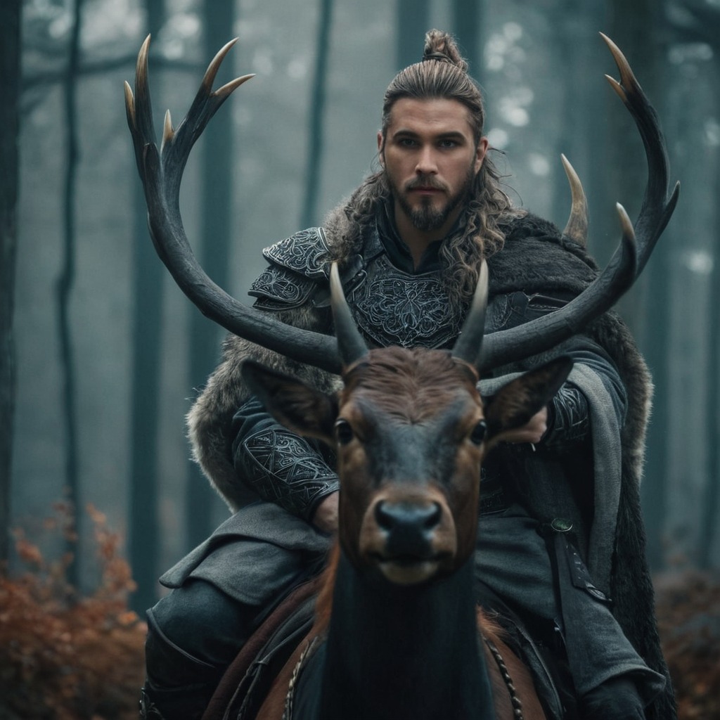 warrior, celtic, elk, fantasy, medieval