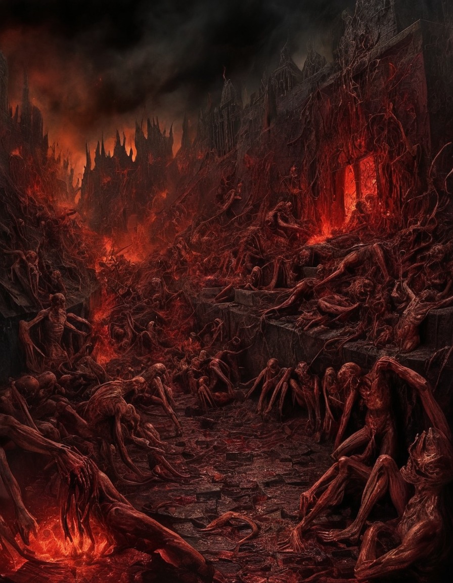 hell, demonic torment, suffering, eternal punishment, inferno, damnation