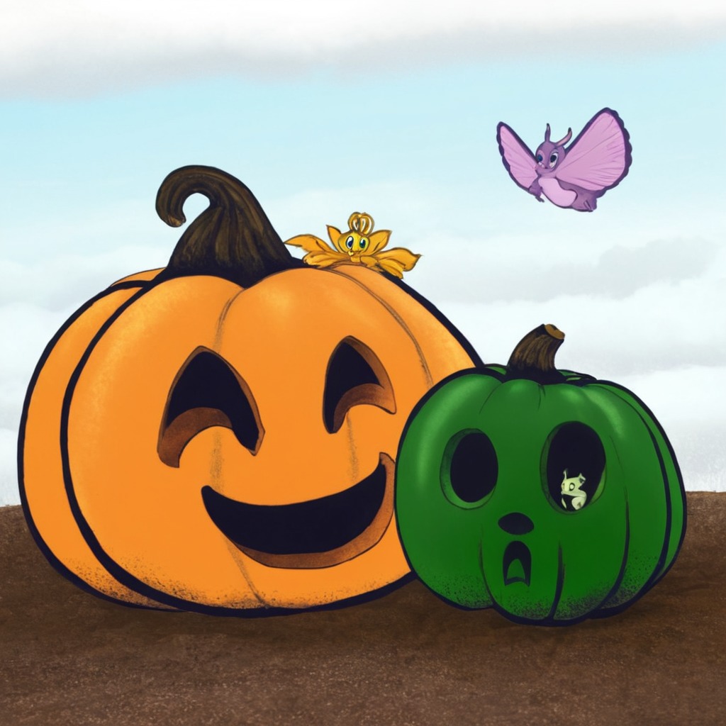 spooky, halloween, autumn, cute, jackolantern, moth, moths, pumpkin, pumpkinhalloween, shamirag, dailychallenge, autumnvibes, pumpkinpals, digitalart2024