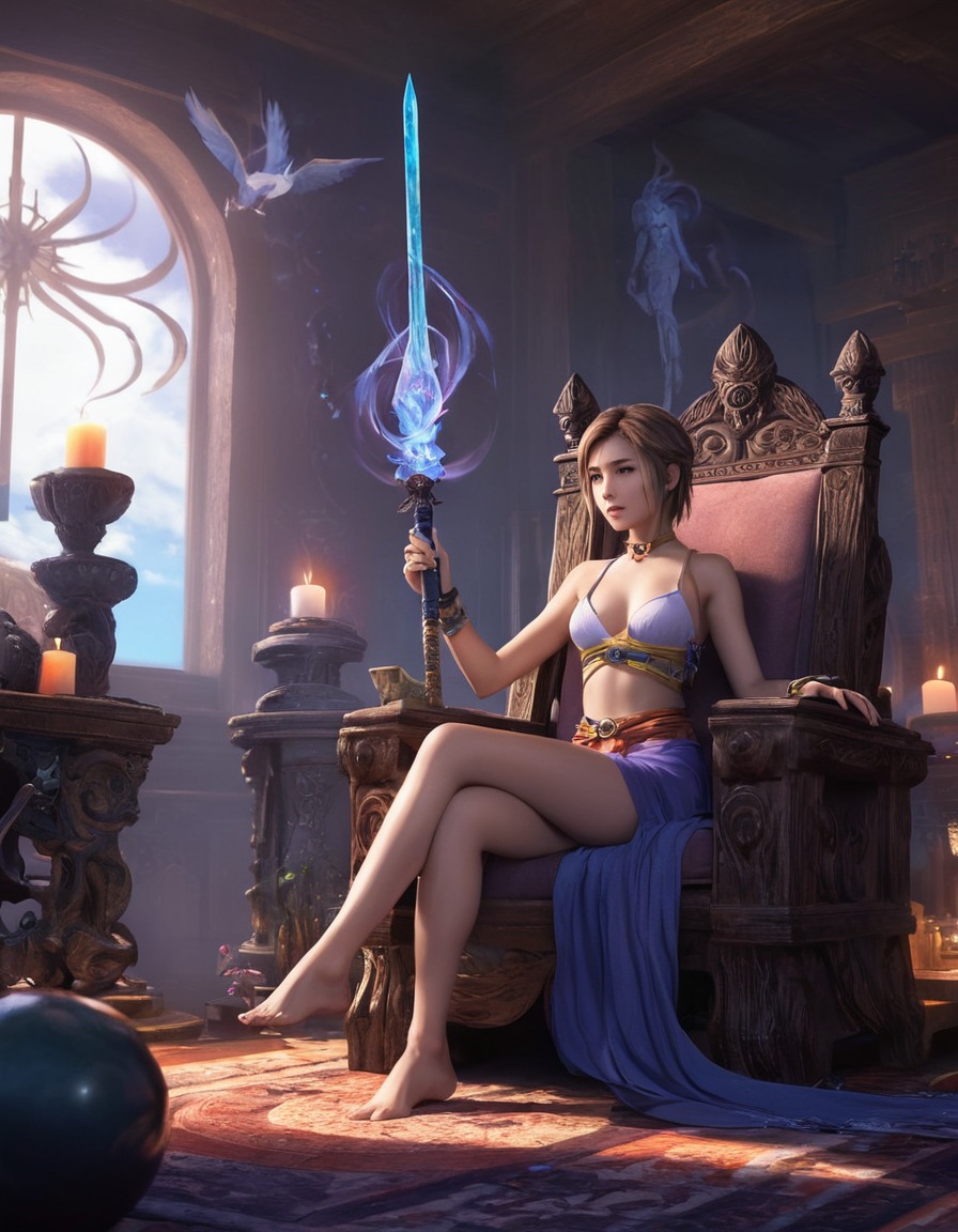 final fantasy x, yuna, summoner, aeons, relaxation, games, girls from games