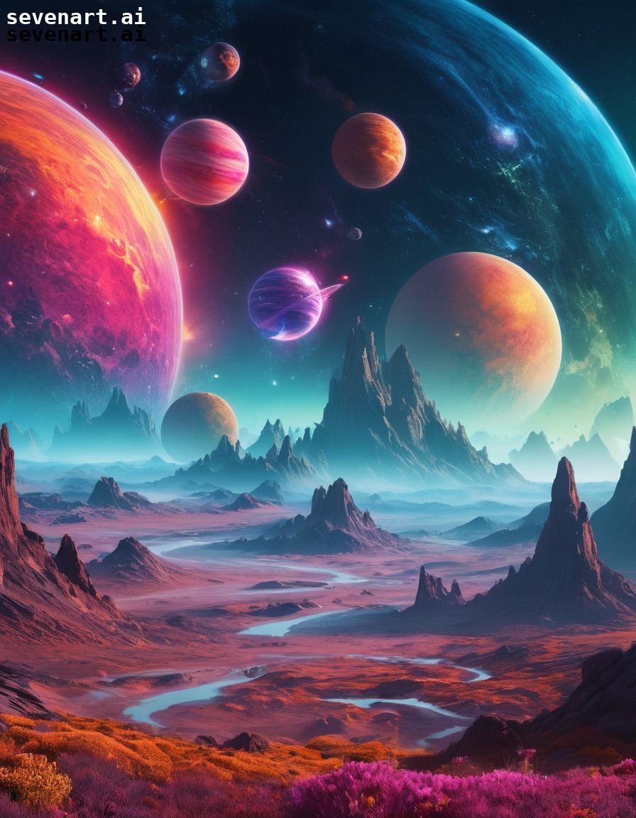 fantasy, sci-fi, celestial, surreal, colorful, space, stars