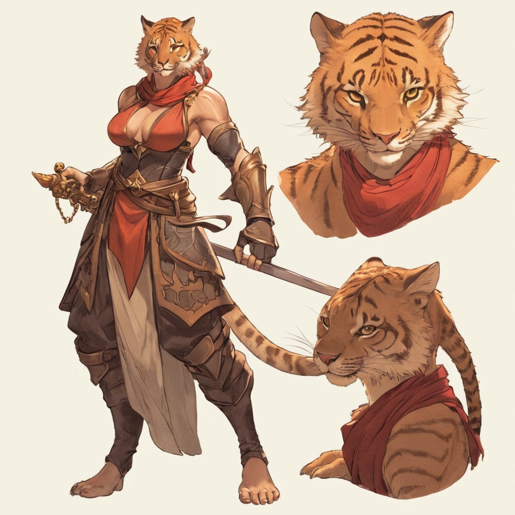 characterdesign, adoptable, adoptablesopen, dnd, characterconcept, fantasycharacter, anthro, anthrofemale, anthrofurry, anthropomorphic, characterart, characteroriginal, charactersheet, dndcharacter, fantasy, fantasyart, furryanthro, tigeranthro, tigergirl, tigerstripes, dndcharacters, character_design, adoptadoptable, adoptableadopt, anthroadoptable, anthro_female, dndcharacterart, midjourney, midjourneyart, midjourneyartwork