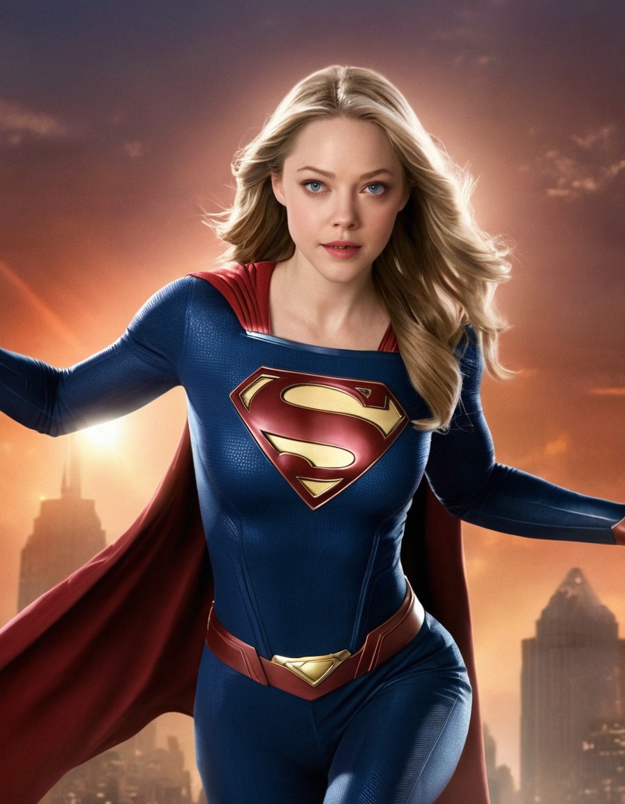 amanda seyfried, supergirl, actress, superhero, dc comics, costume, movie