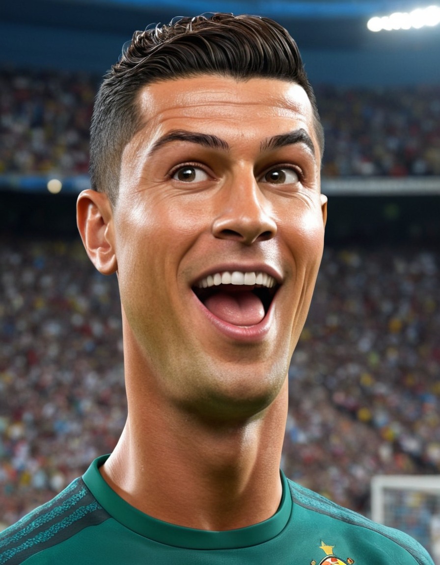 cristiano ronaldo, caricature, funny, soccer, sports, portrait, humor