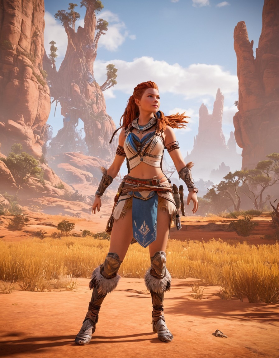 aloy, horizon zero dawn, action, video game, playable character