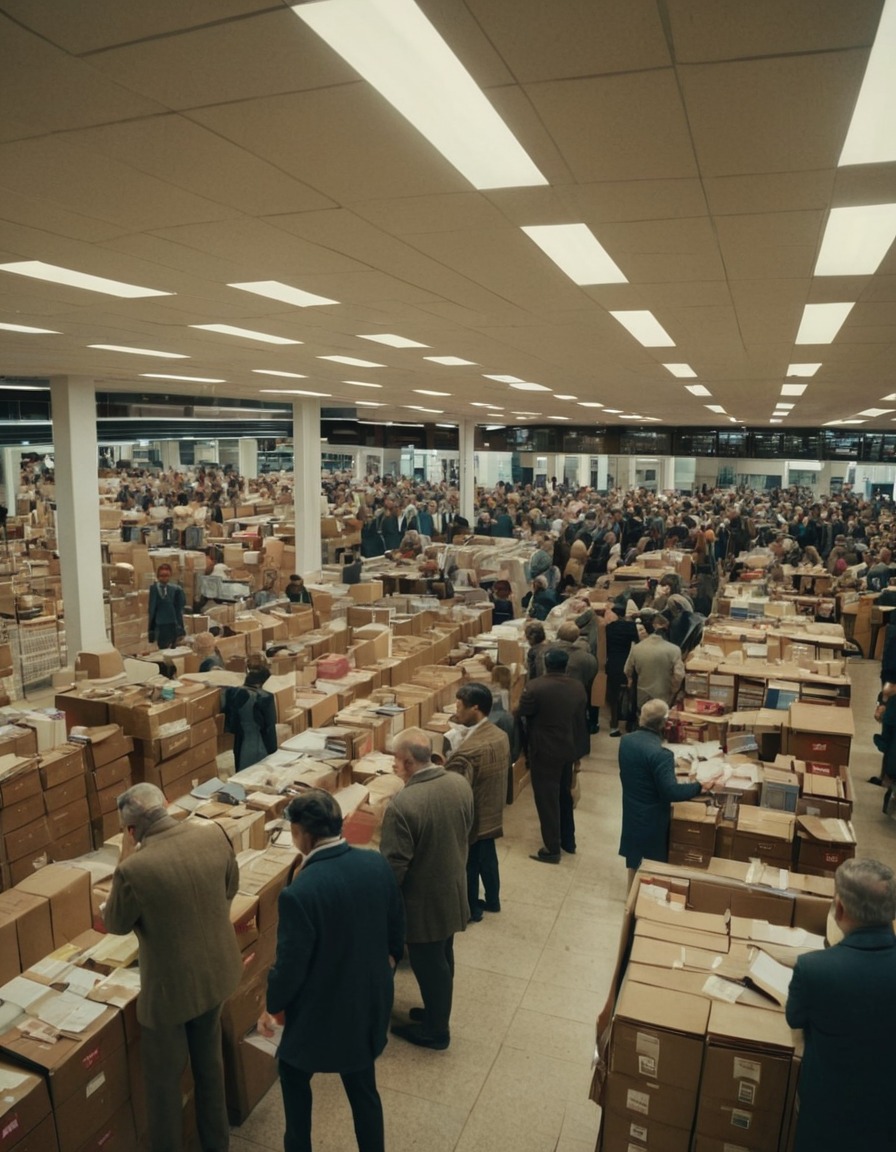 post office, overcrowded, big city, postal service, urban, customer service, queue management