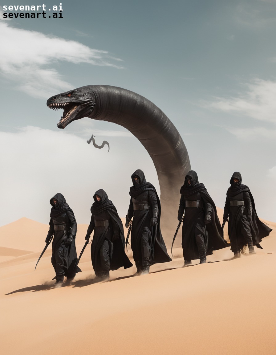 fremen, warriors, sandworms, desert, sci-fi, dune