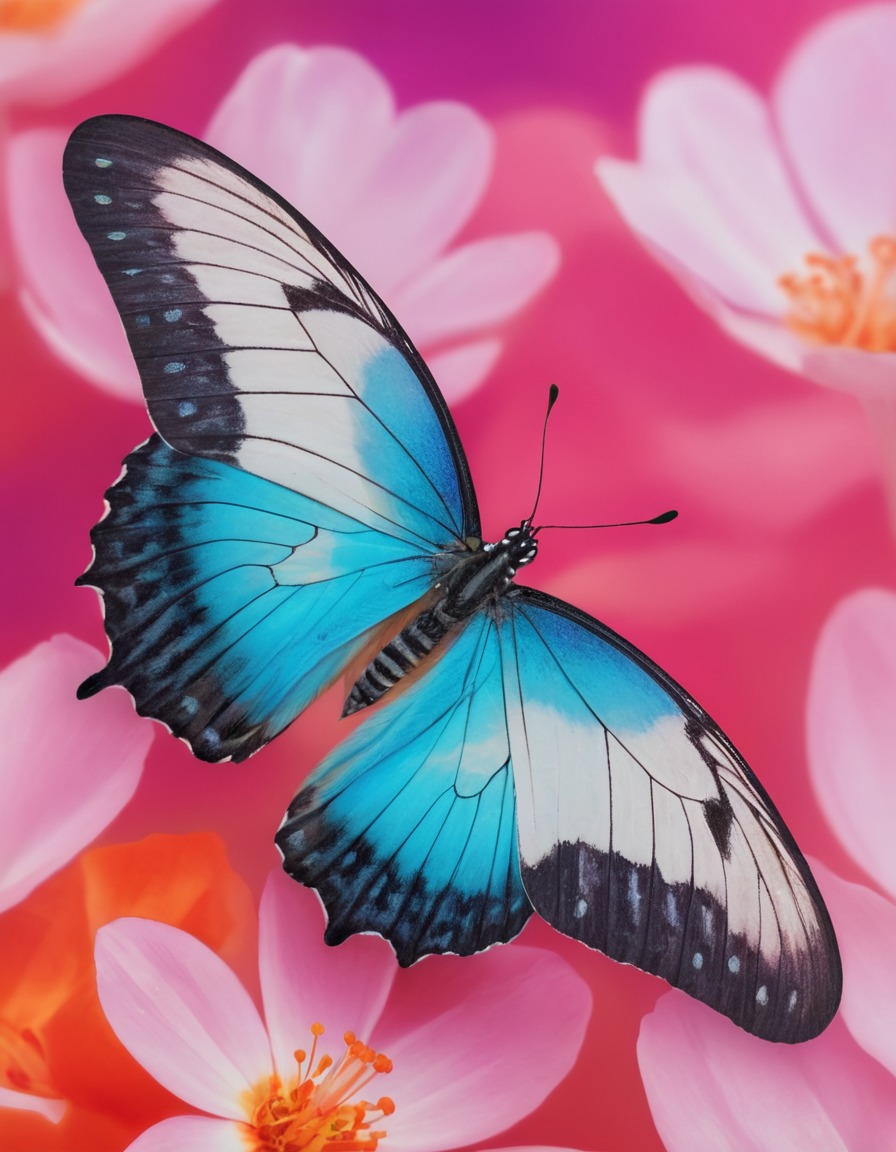 butterfly, flower, nature, close-up, vibrant