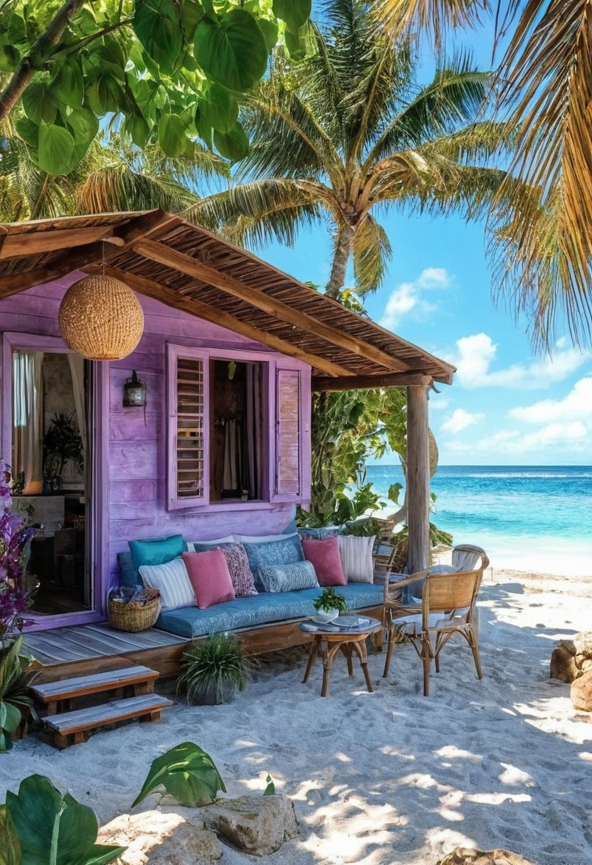 paradise, tropical, summer, beach, mood, travel, wanderlust, adventure, go outdoors, pink, cabins