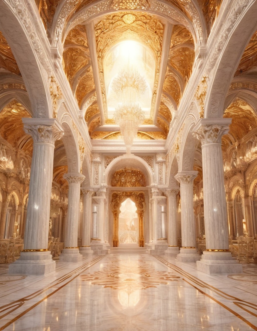 heaven, angels, palace, marble, carvings