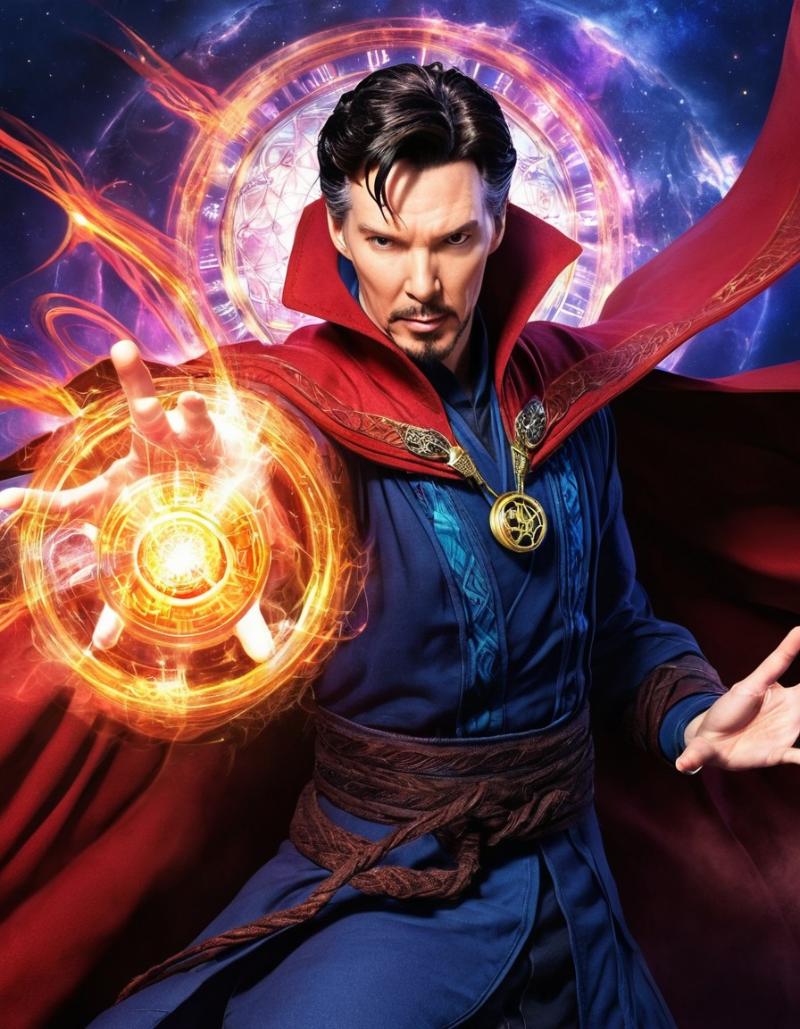 doctor strange, marvel, spell, magic, mystic dimension, anime