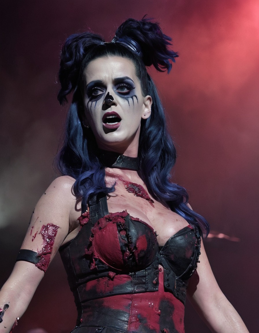 katy perry, zombie makeup, stage performance, costume, music, entertainment, zombie, celebrities