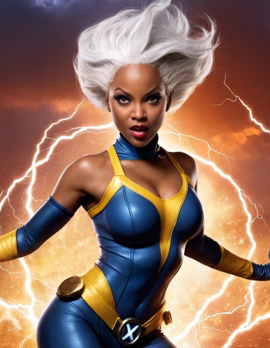 fun, storm (x-men), caricature, marvel, x-men, comics