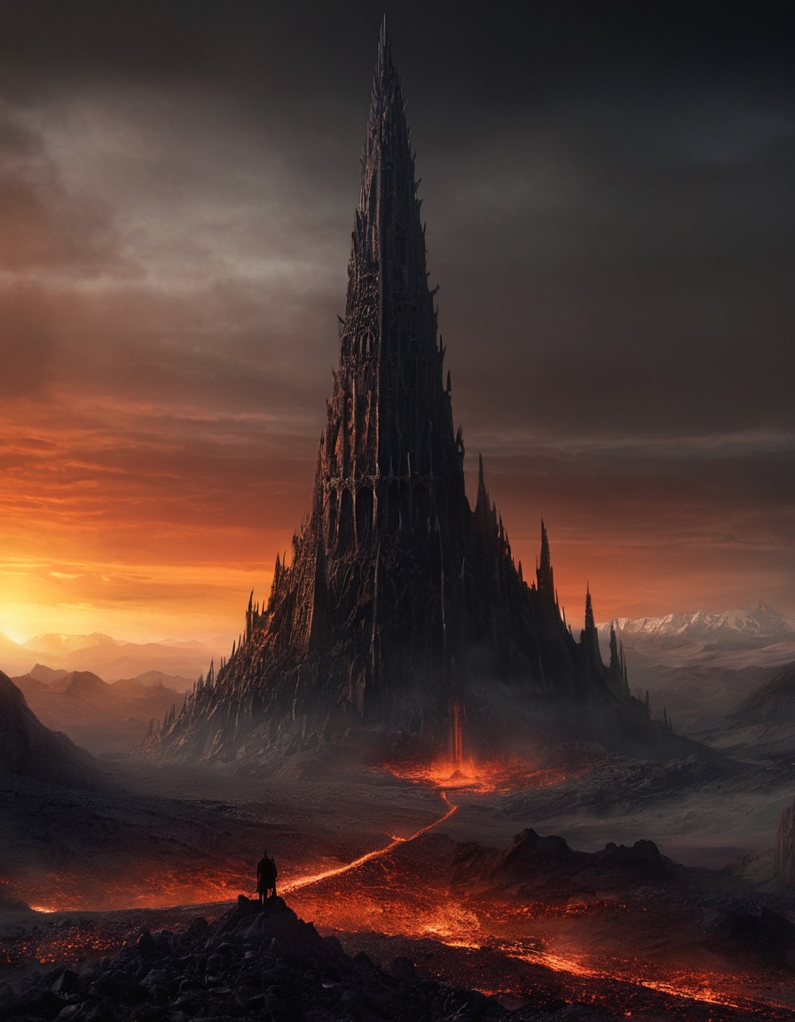 fantasy, evil, fortress, mordor, sauron, john tolkien, tolkien